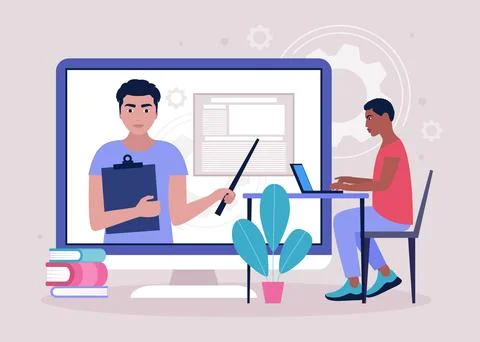 Online learning Stock Illustration