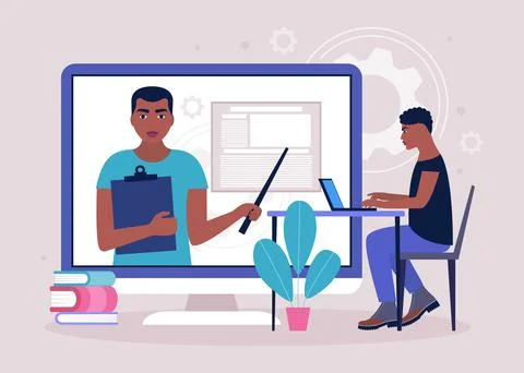 Online learning Stock Illustration
