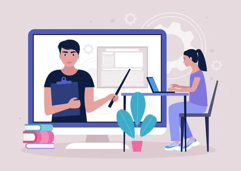 Online learning Stock Illustration