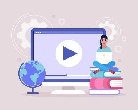 Online learning Stock Illustration