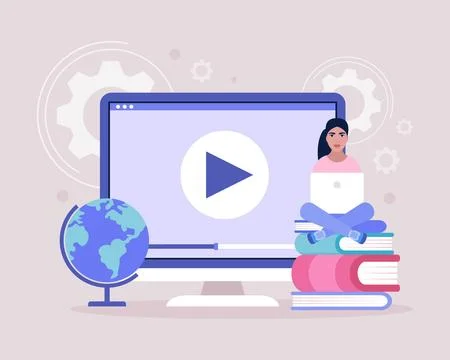 Online learning Stock Illustration