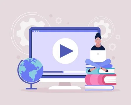 Online learning Stock Illustration