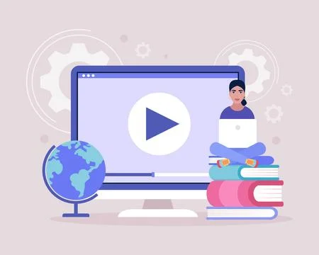 Online learning Stock Illustration