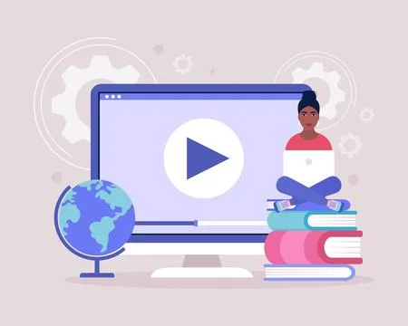Online learning Stock Illustration