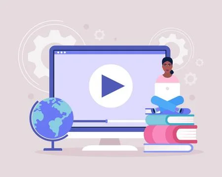 Online learning Stock Illustration