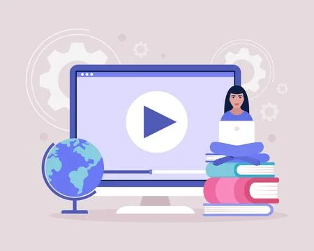 Online learning Stock Illustration