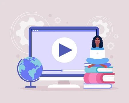 Online learning Stock Illustration