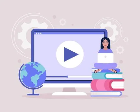 Online learning Stock Illustration