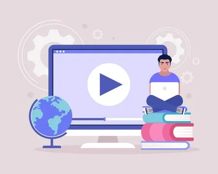 Online learning Stock Illustration