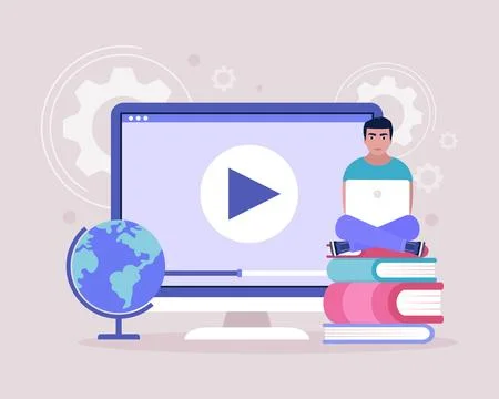 Online learning Stock Illustration