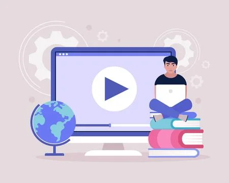 Online learning Stock Illustration