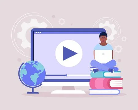 Online learning Stock Illustration