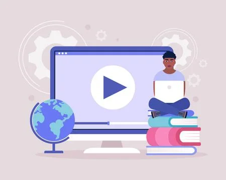 Online learning Stock Illustration