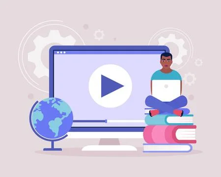 Online learning Stock Illustration