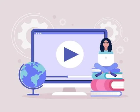 Online learning Stock Illustration