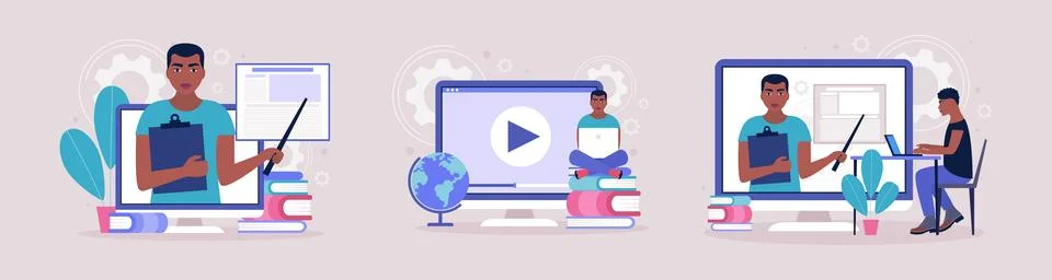 Online learning Stock Illustration