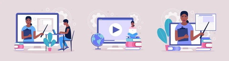 Online learning Stock Illustration