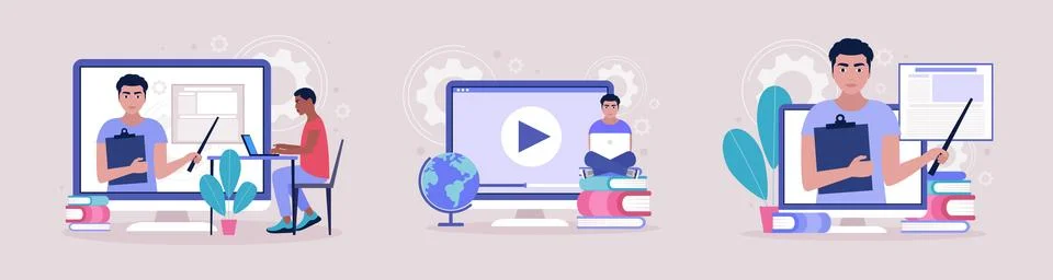 Online learning Ilustración de archivo