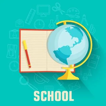 Online learning infographic background concept in retro flat st Illustrazione stock