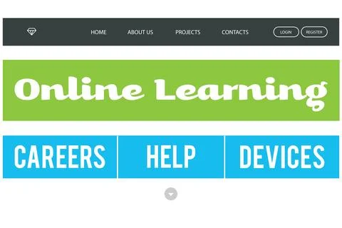 Online learning interface Stock Illustration