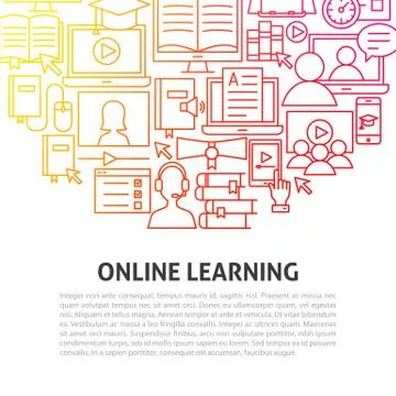 Online Learning Line Concept Stockillustratie