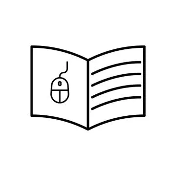 Online learning line icon. Design template vector Stock Illustration