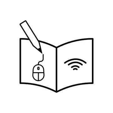 Online learning line icon. Design template vector Illustrazione stock