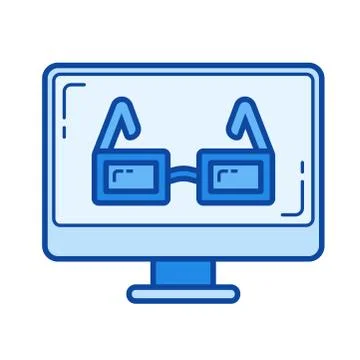 Online learning line icon. Stockillustratie