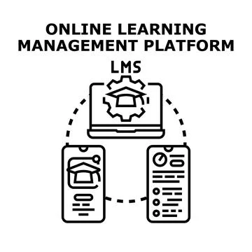 Online learning management platform lms concept illustration Stock Illustration