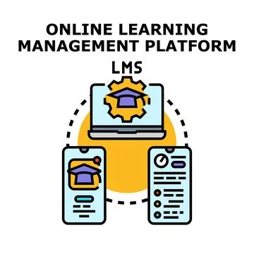 Online learning management platform lms concept illustration Stock Illustration