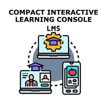 Online learning management system connecting students remotely Stock Illustration