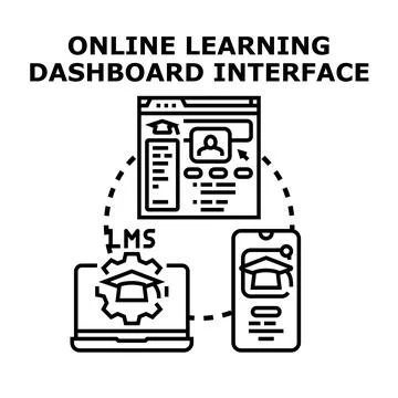 Online learning management system digital education interface イラスト素材