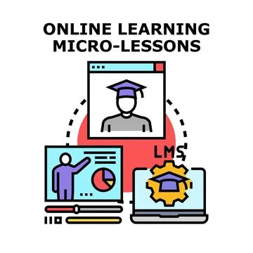 Online learning micro lessons concept illustration Stock Illustration