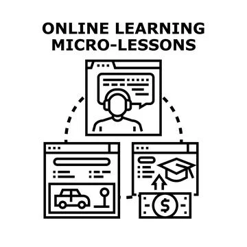 Online learning micro lessons vector concept illustration Stock Illustration