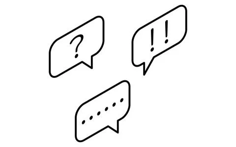 Online learning multiple speech bubbles conversation isometric simple line ic Stock Illustration