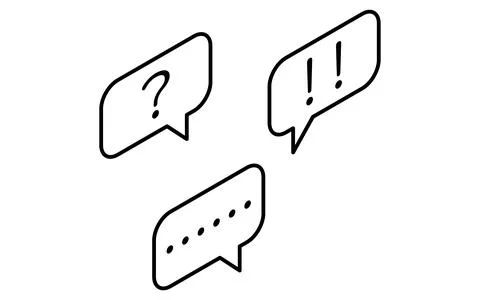 Online learning multiple speech bubbles conversation isometric simple line .. Stock Illustration