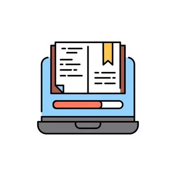 Online learning olor line icon. Pictogram for web page, mobile app, promo. Stock Illustration