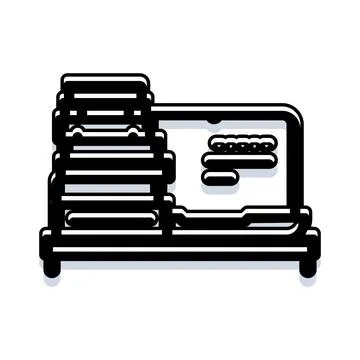 Online learning platform with books and laptop イラスト素材