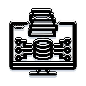 Online learning platform connecting students and digital content イラスト素材