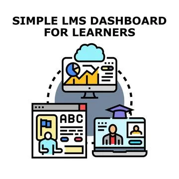 Online learning platform dashboard for education and training Stock Illustration