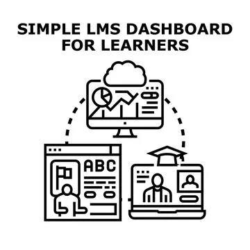 Online learning platform dashboard for education and training Stock Illustration