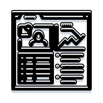 Online learning platform dashboard with user profile and statistics Stock Illustration