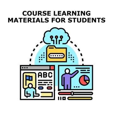 Online learning platform delivering course materials for students Stock Illustration