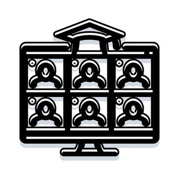 Online learning platform during virtual video class Illustrazione stock