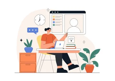 Online Learning Platform Illustration Featuring E-Learning Courses, Distanc.. 스톡 일러스트