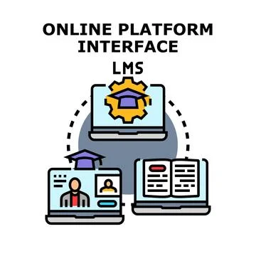 Online learning platform interface for education management system イラスト素材