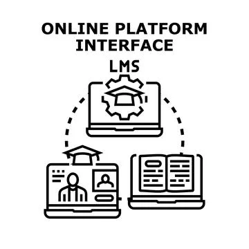 Online learning platform interface for education management system イラスト素材