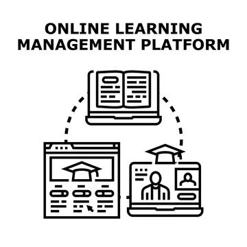 Online learning platform managing virtual educational content イラスト素材