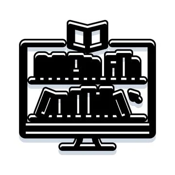Online learning platform offering digital library and knowledge Illustrazione stock