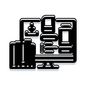 Online learning platform showing digital education content イラスト素材